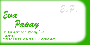 eva papay business card